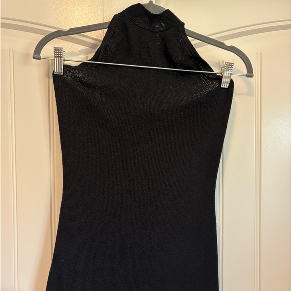 NWT Meshki Melodie Halter Knit Maxi Dress - Black/White size large - Picture 5 of 11